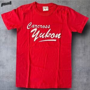 VTG Graphic T-Shirt Men's Red Carcross Yukon S Canada Euc